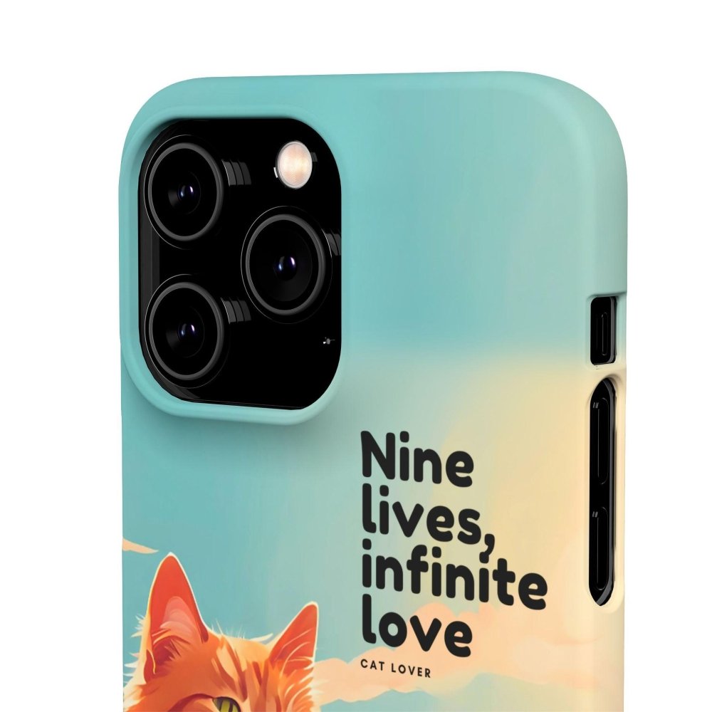 Nine Lives Infinite Love Cat Phone Case - Cute Cat Lover Cover - Protective Feline Accessory - Love From Snowy Shop