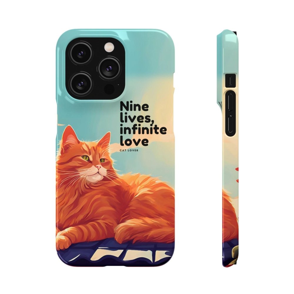 Nine Lives Infinite Love Cat Phone Case - Cute Cat Lover Cover - Protective Feline Accessory - Love From Snowy Shop