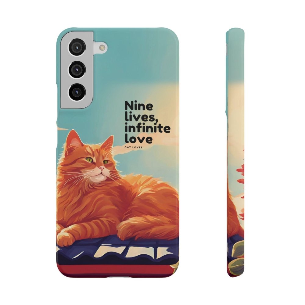 Nine Lives Infinite Love Cat Phone Case - Cute Cat Lover Cover - Protective Feline Accessory - Love From Snowy Shop