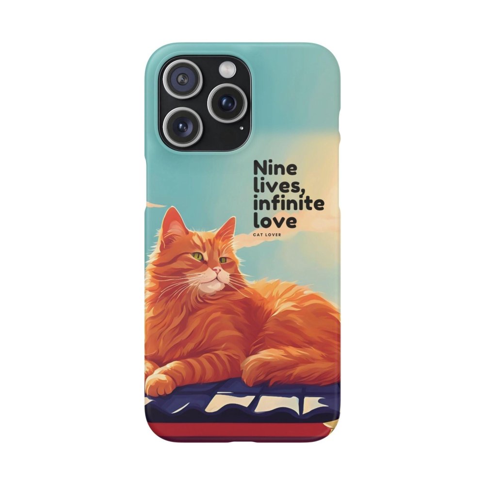 Nine Lives Infinite Love Cat Phone Case - Cute Cat Lover Cover - Protective Feline Accessory - Love From Snowy Shop