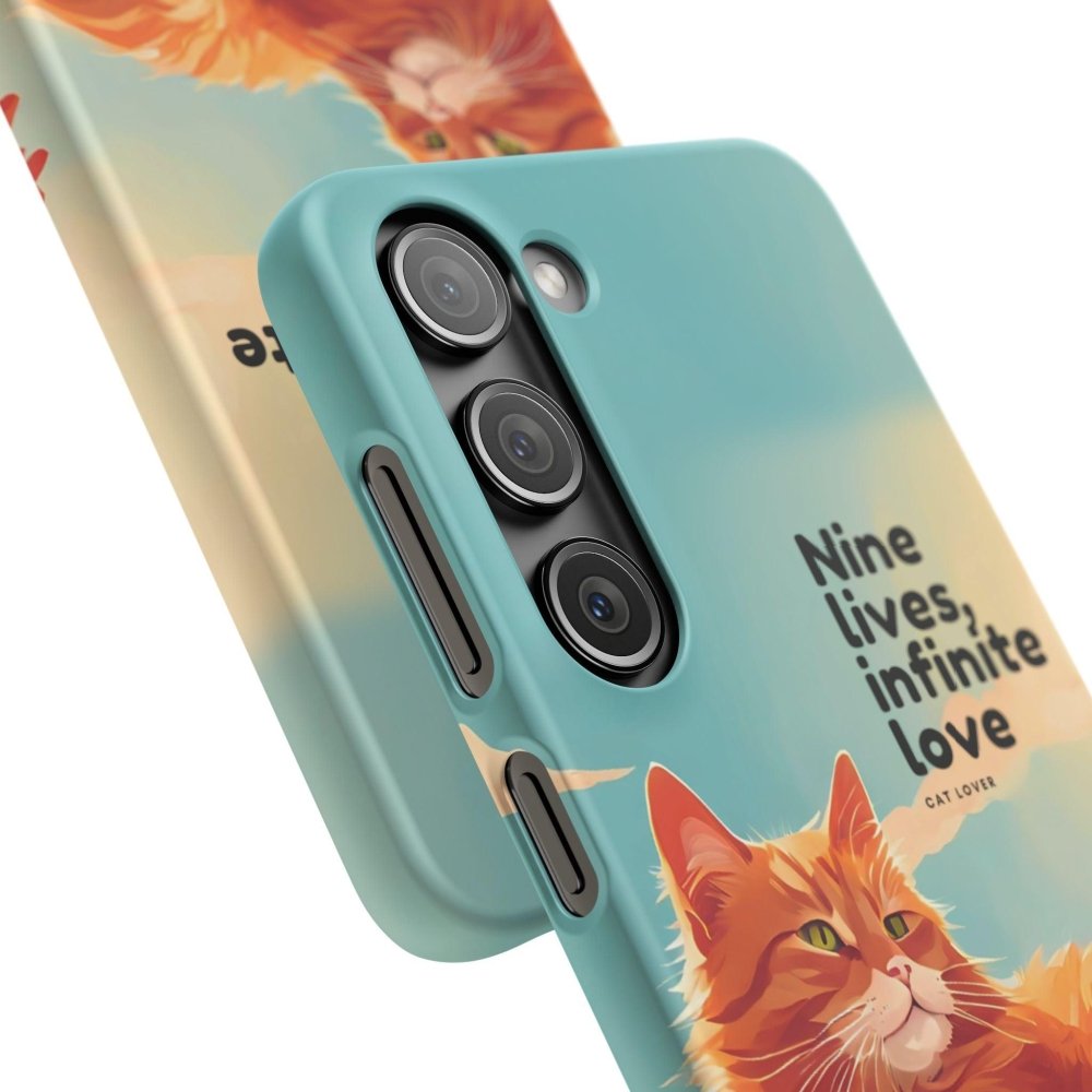 Nine Lives Infinite Love Cat Phone Case - Cute Cat Lover Cover - Protective Feline Accessory - Love From Snowy Shop
