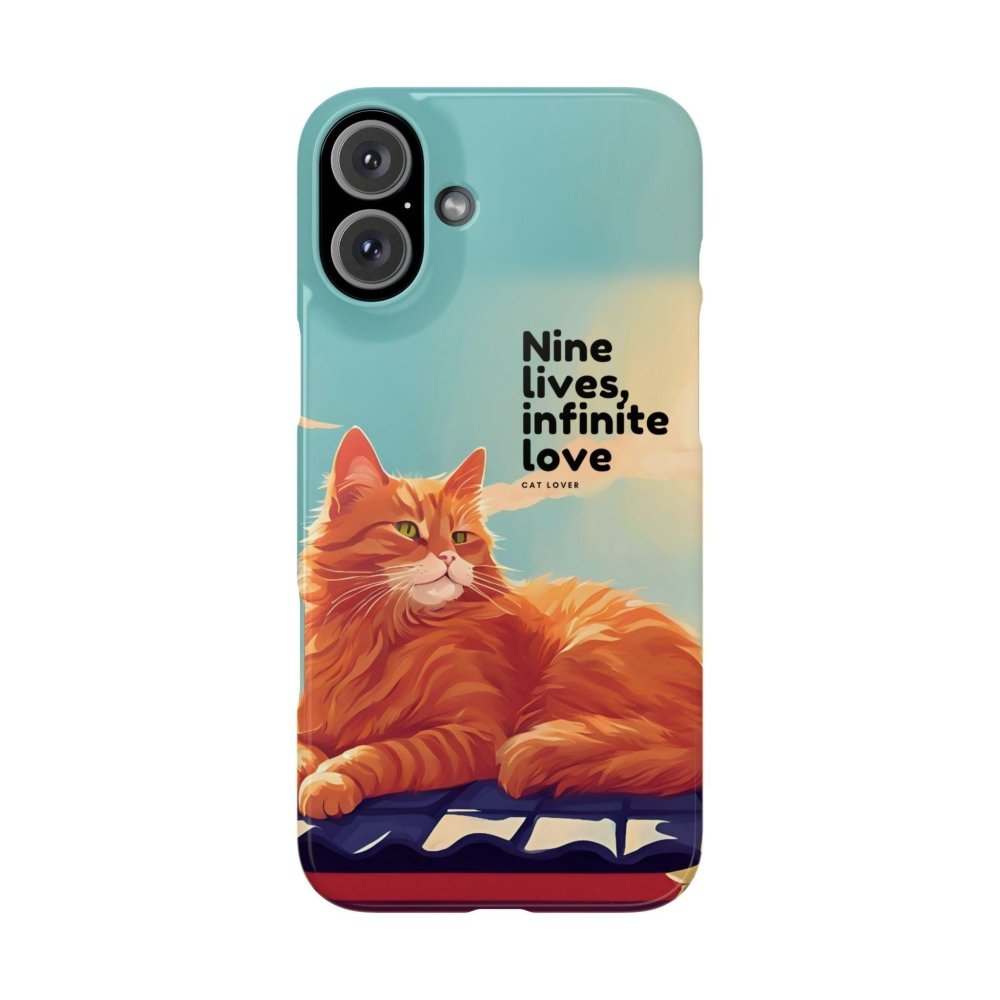 Nine Lives Infinite Love Cat Phone Case - Cute Cat Lover Cover - Protective Feline Accessory - Love From Snowy Shop