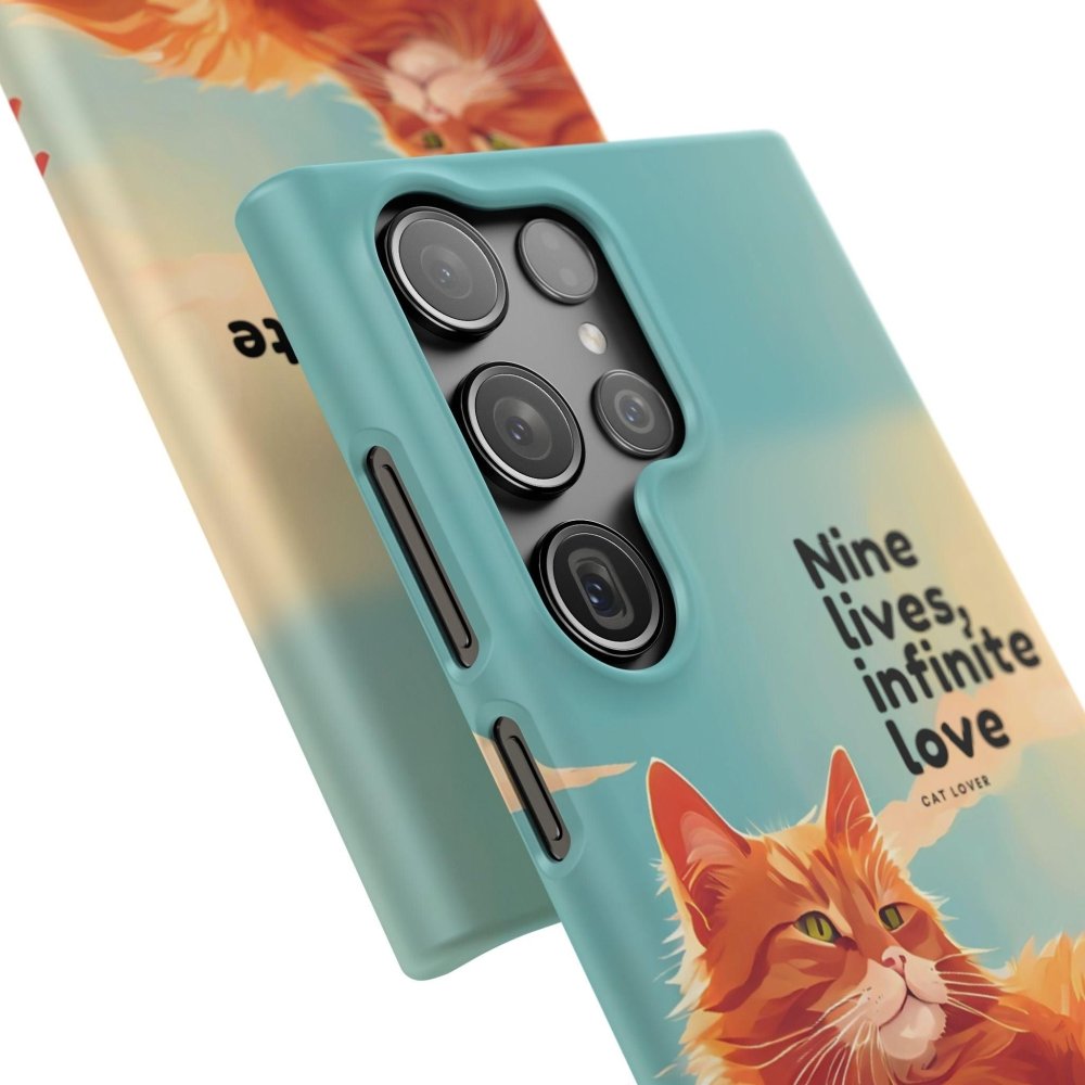 Nine Lives Infinite Love Cat Phone Case - Cute Cat Lover Cover - Protective Feline Accessory - Love From Snowy Shop