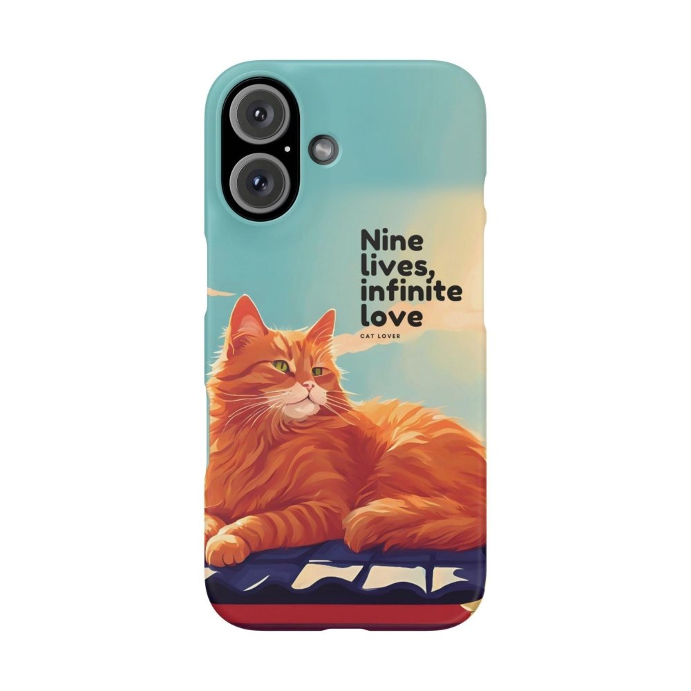 Nine Lives Infinite Love Cat Phone Case - Cute Cat Lover Cover - Protective Feline Accessory - Love From Snowy Shop
