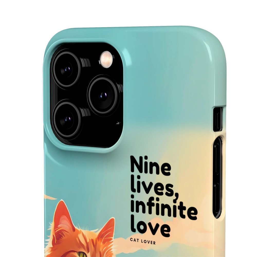 Nine Lives Infinite Love Cat Phone Case - Cute Cat Lover Cover - Protective Feline Accessory - Love From Snowy Shop