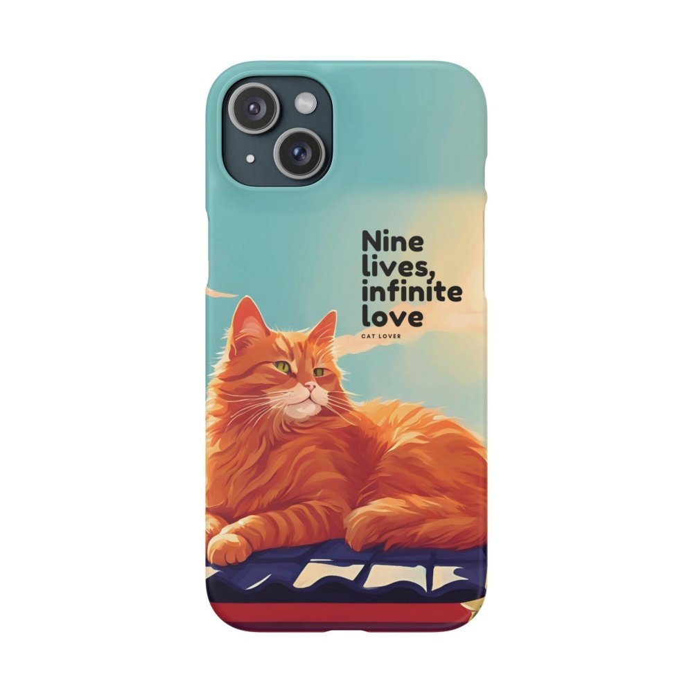 Nine Lives Infinite Love Cat Phone Case - Cute Cat Lover Cover - Protective Feline Accessory - Love From Snowy Shop