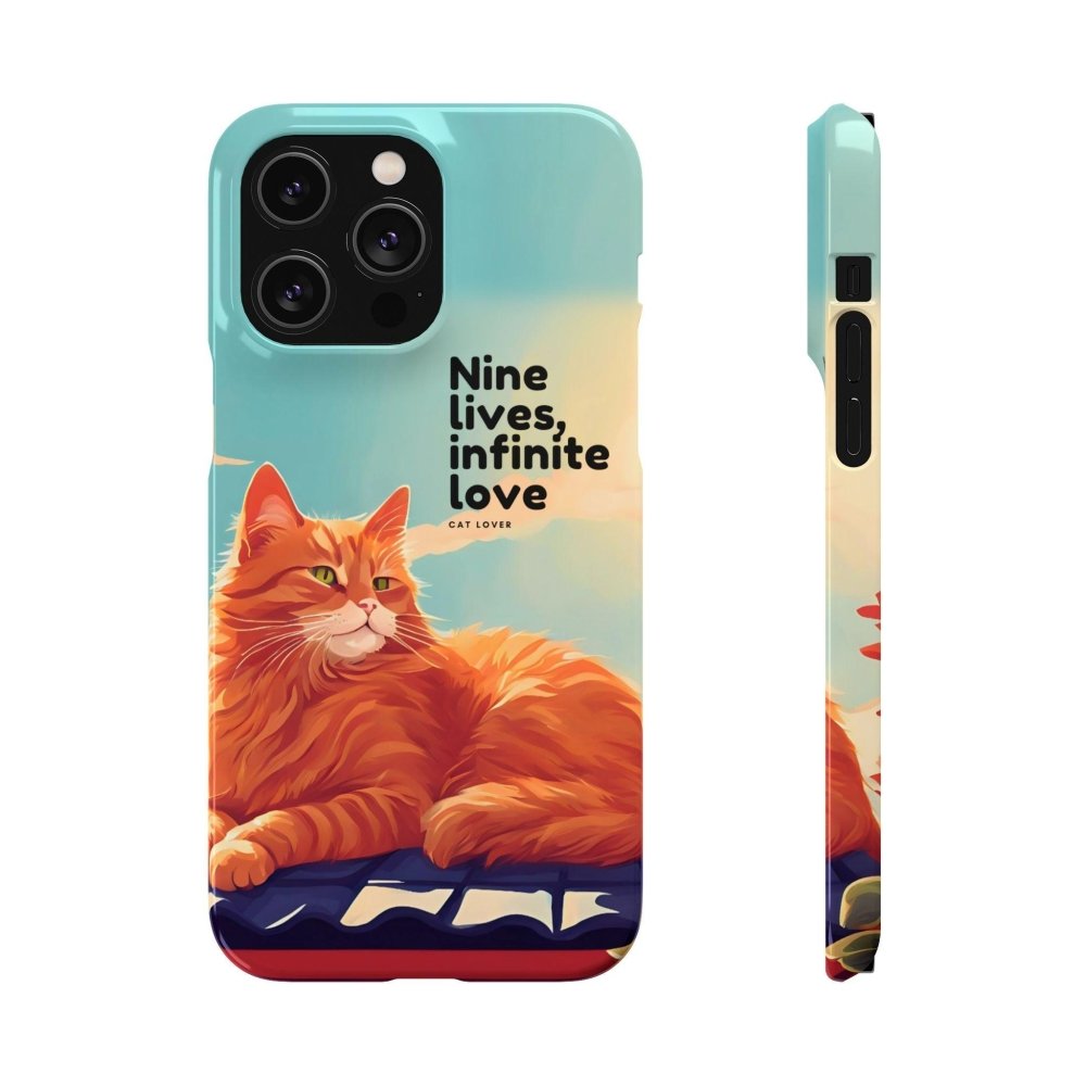 Nine Lives Infinite Love Cat Phone Case - Cute Cat Lover Cover - Protective Feline Accessory - Love From Snowy Shop