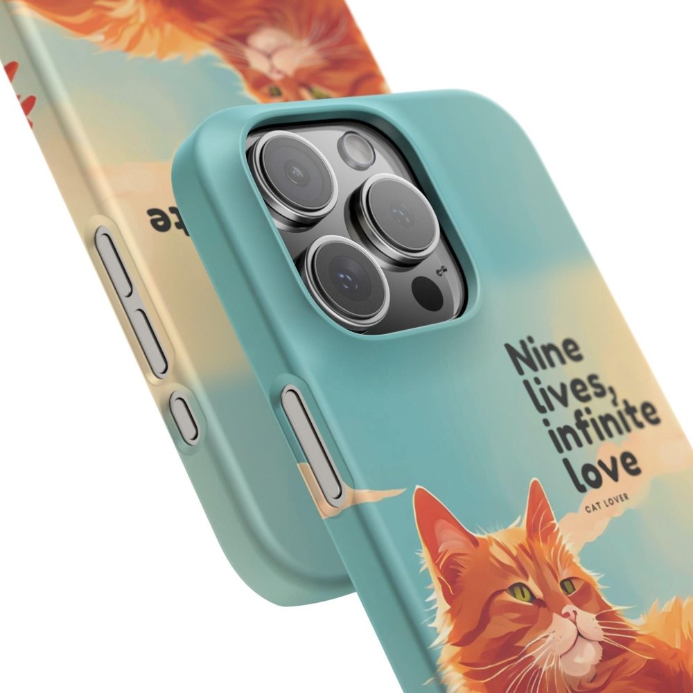 Nine Lives Infinite Love Cat Phone Case - Cute Cat Lover Cover - Protective Feline Accessory - Love From Snowy Shop
