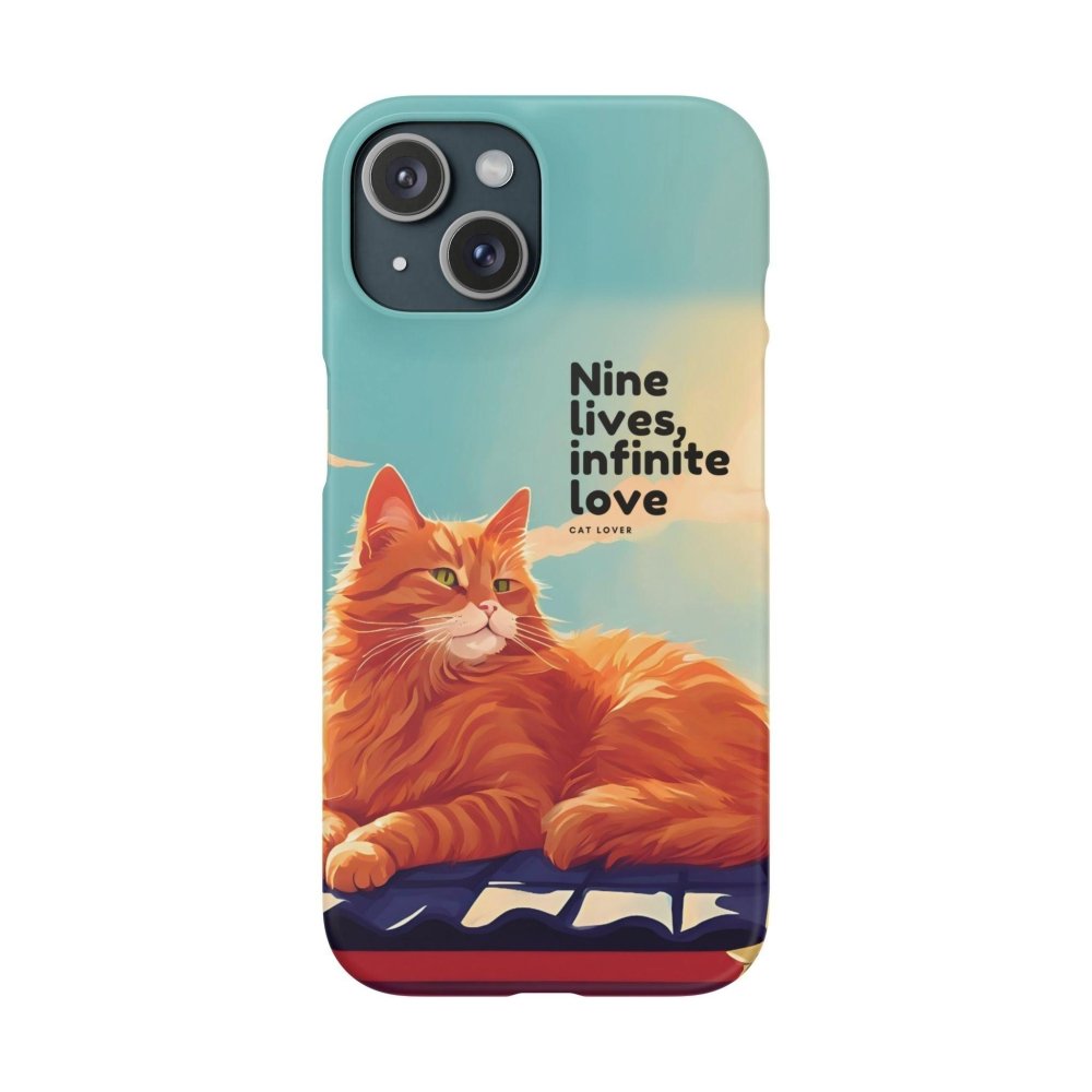 Nine Lives Infinite Love Cat Phone Case - Cute Cat Lover Cover - Protective Feline Accessory - Love From Snowy Shop