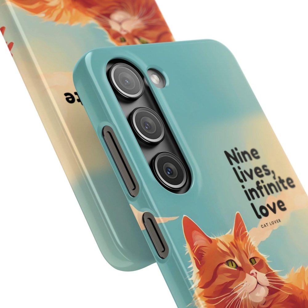 Nine Lives Infinite Love Cat Phone Case - Cute Cat Lover Cover - Protective Feline Accessory - Love From Snowy Shop