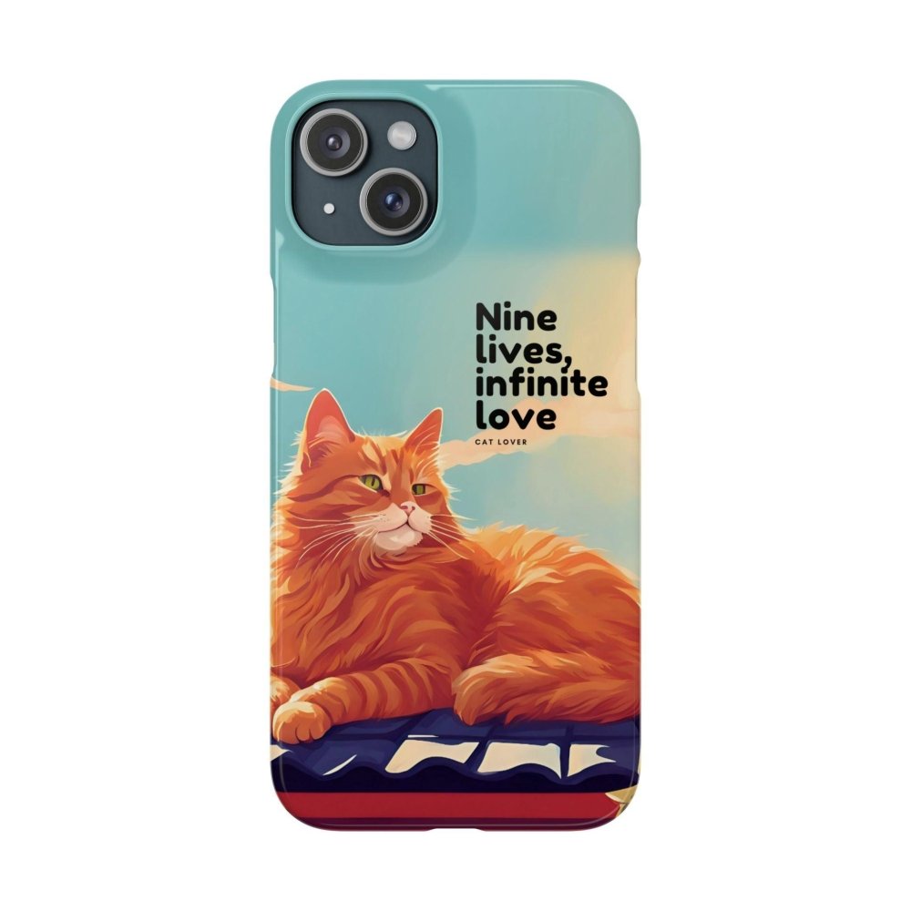 Nine Lives Infinite Love Cat Phone Case - Cute Cat Lover Cover - Protective Feline Accessory - Love From Snowy Shop
