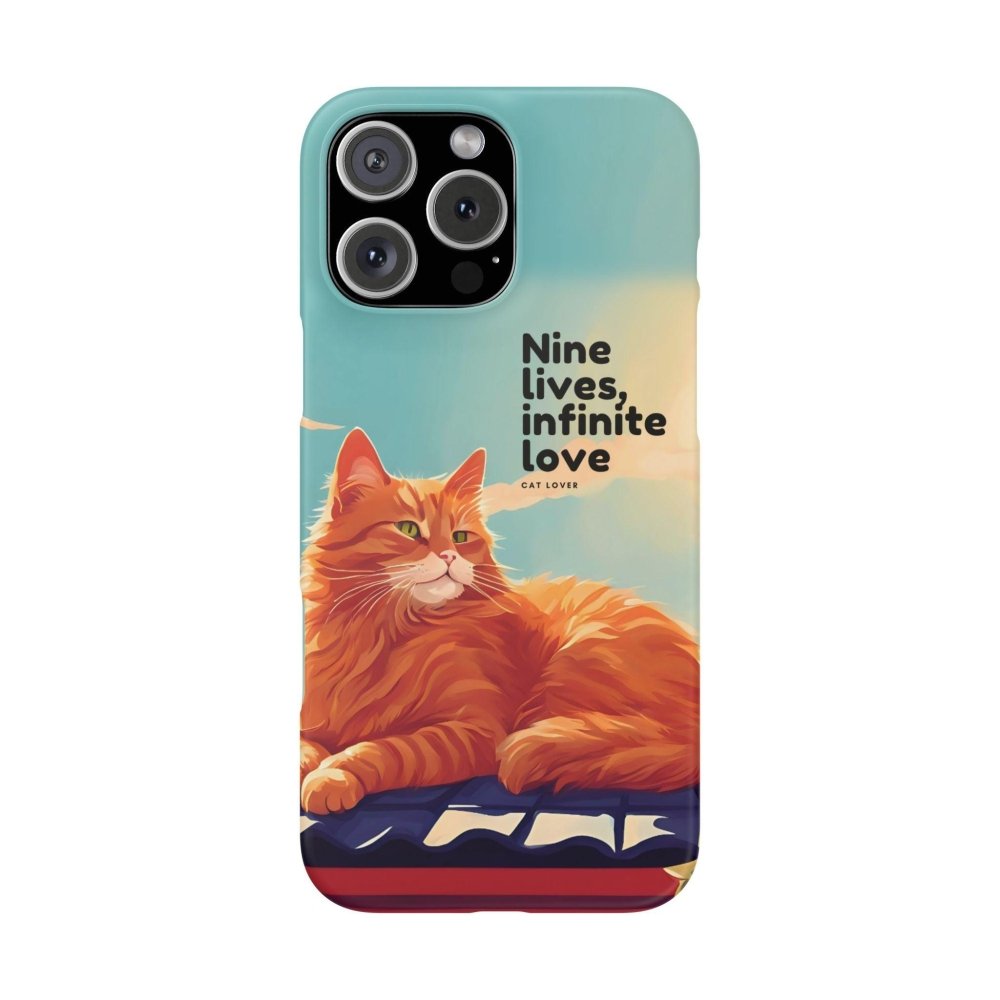 Nine Lives Infinite Love Cat Phone Case - Cute Cat Lover Cover - Protective Feline Accessory - Love From Snowy Shop