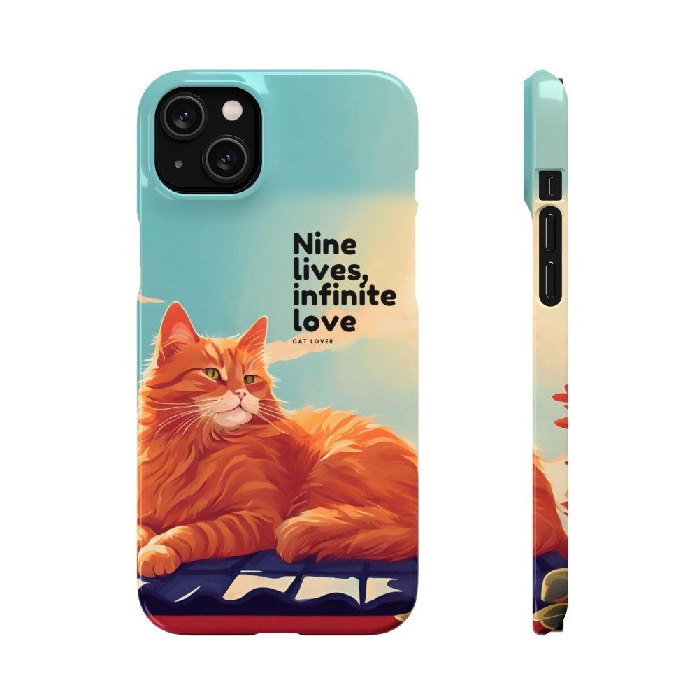 Nine Lives Infinite Love Cat Phone Case - Cute Cat Lover Cover - Protective Feline Accessory - Love From Snowy Shop