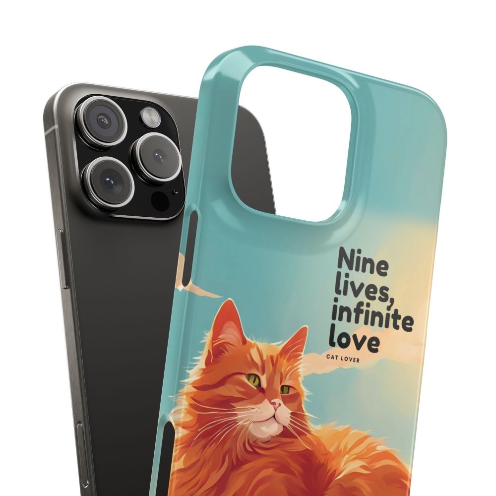 Nine Lives Infinite Love Cat Phone Case - Cute Cat Lover Cover - Protective Feline Accessory - Love From Snowy Shop