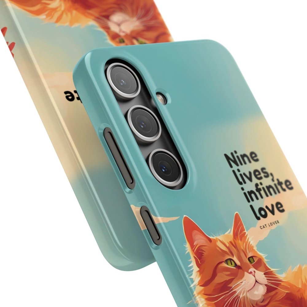 Nine Lives Infinite Love Cat Phone Case - Cute Cat Lover Cover - Protective Feline Accessory - Love From Snowy Shop