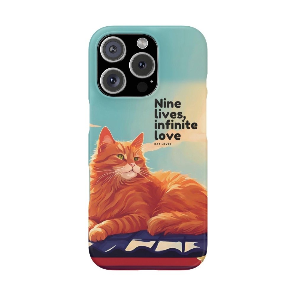 Nine Lives Infinite Love Cat Phone Case - Cute Cat Lover Cover - Protective Feline Accessory - Love From Snowy Shop