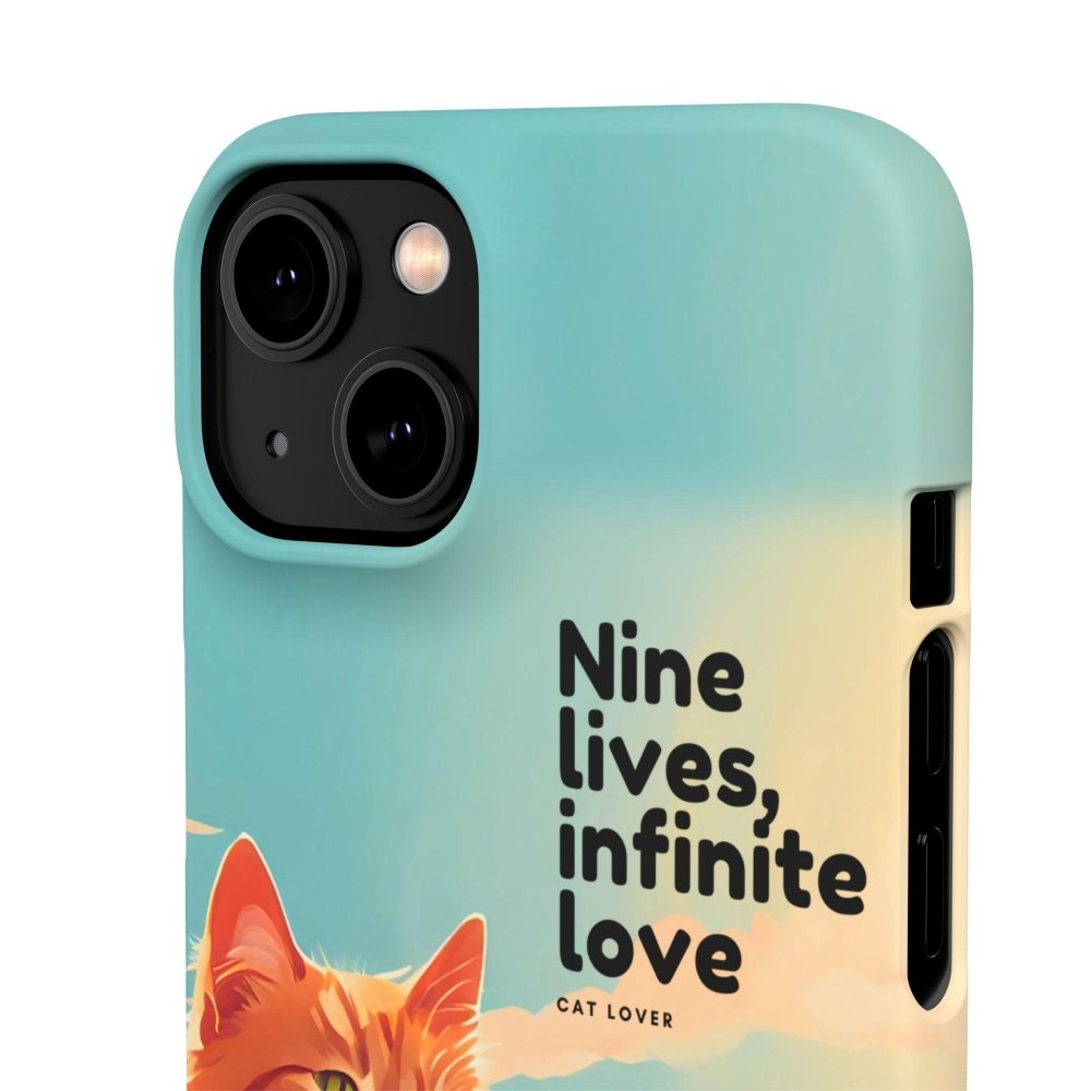 Nine Lives Infinite Love Cat Phone Case - Cute Cat Lover Cover - Protective Feline Accessory - Love From Snowy Shop