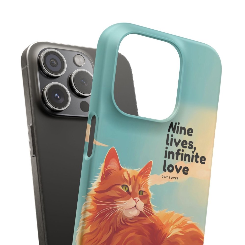 Nine Lives Infinite Love Cat Phone Case - Cute Cat Lover Cover - Protective Feline Accessory - Love From Snowy Shop