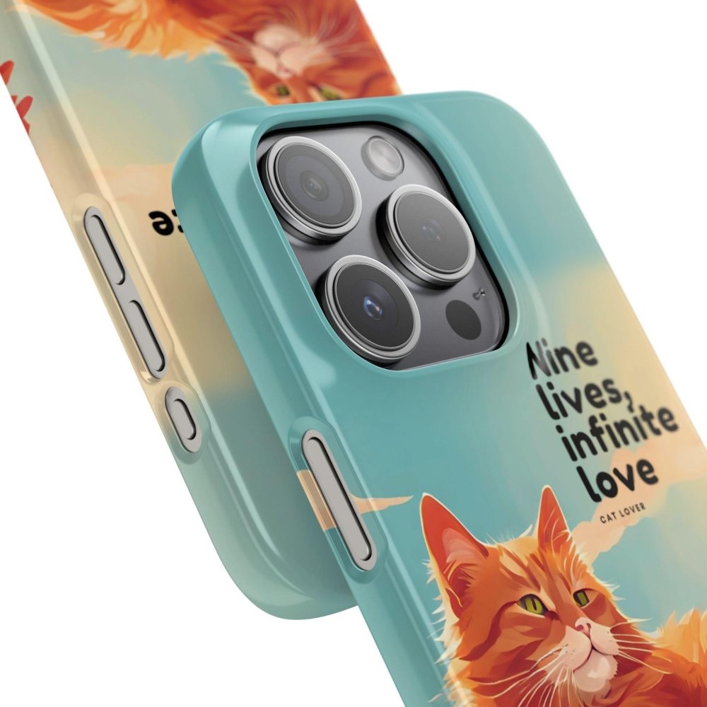 Nine Lives Infinite Love Cat Phone Case - Cute Cat Lover Cover - Protective Feline Accessory - Love From Snowy Shop