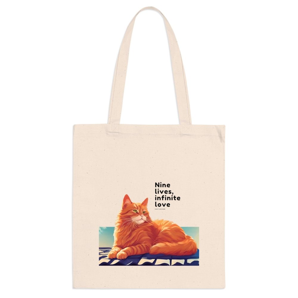 Nine Lives Infinite Love Cat Tote Bag - Reusable Cat Lover Bag - Sentimental Gift Idea - Love From Snowy Shop