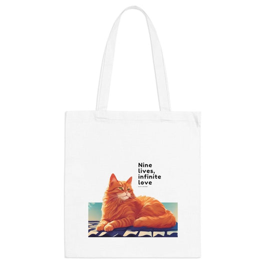Nine Lives Infinite Love Cat Tote Bag - Reusable Cat Lover Bag - Sentimental Gift Idea - Love From Snowy Shop