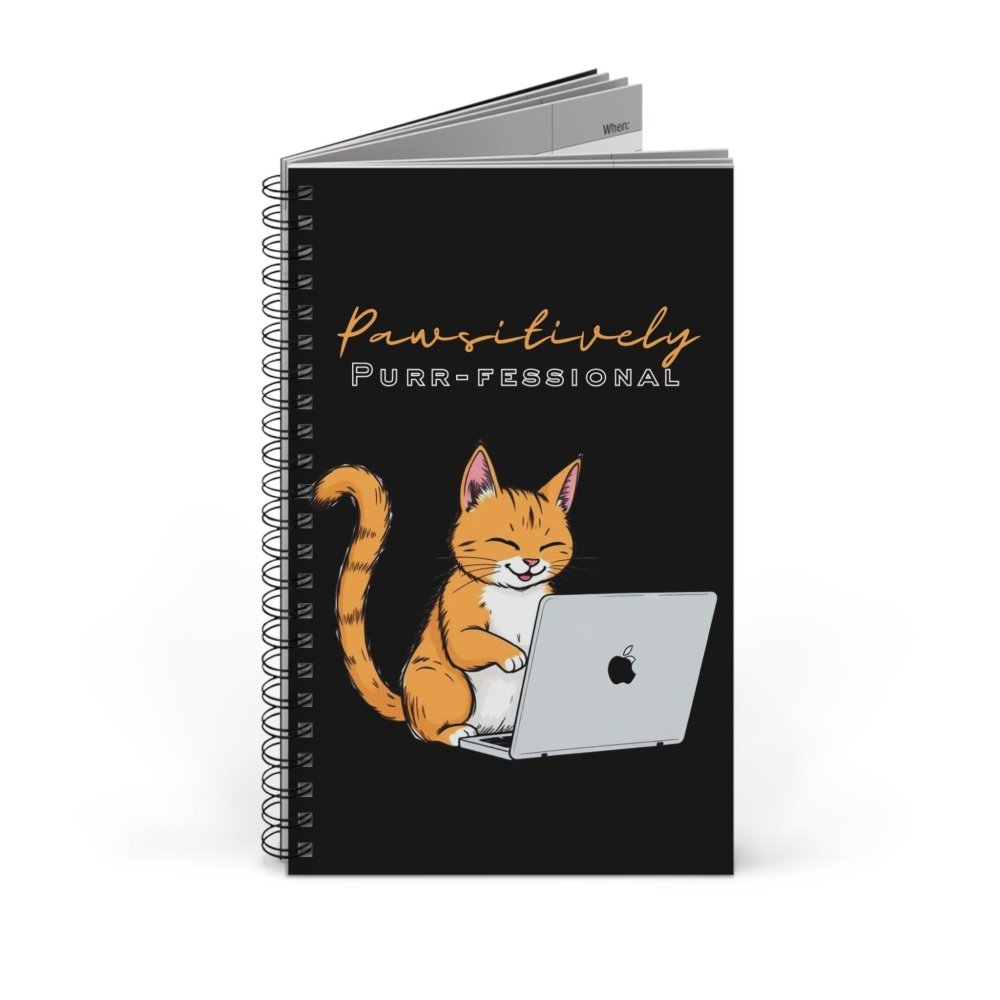 Pawsitively Purr fessional Cat Journal - Funny Office Notebook - Love From Snowy Shop