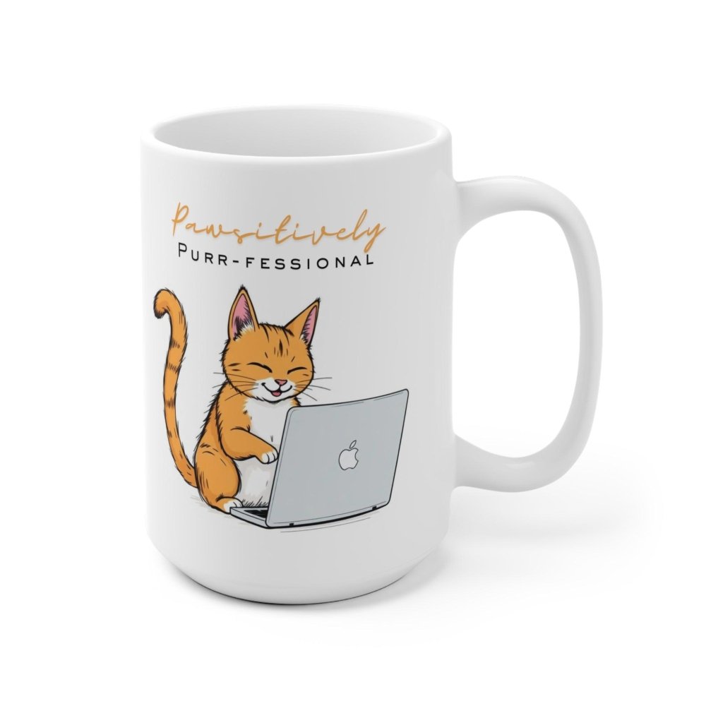 Pawsitively Purr fessional Cat Mug - Funny Office Coffee Cup - Love From Snowy Shop
