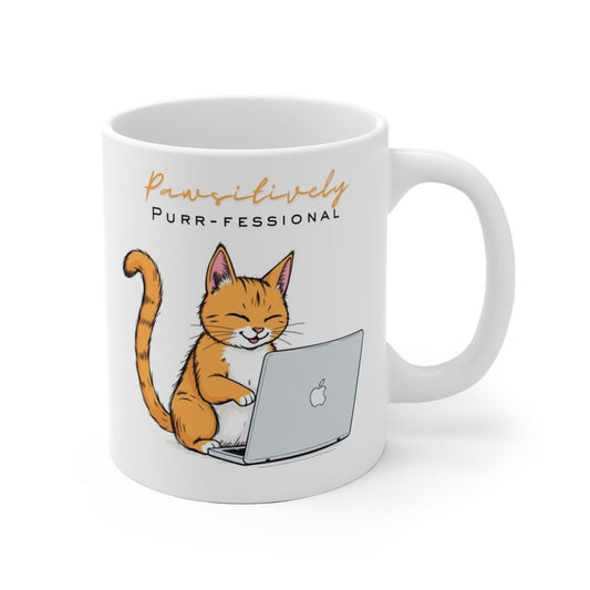 Pawsitively Purr fessional Cat Mug - Funny Office Coffee Cup - Love From Snowy Shop