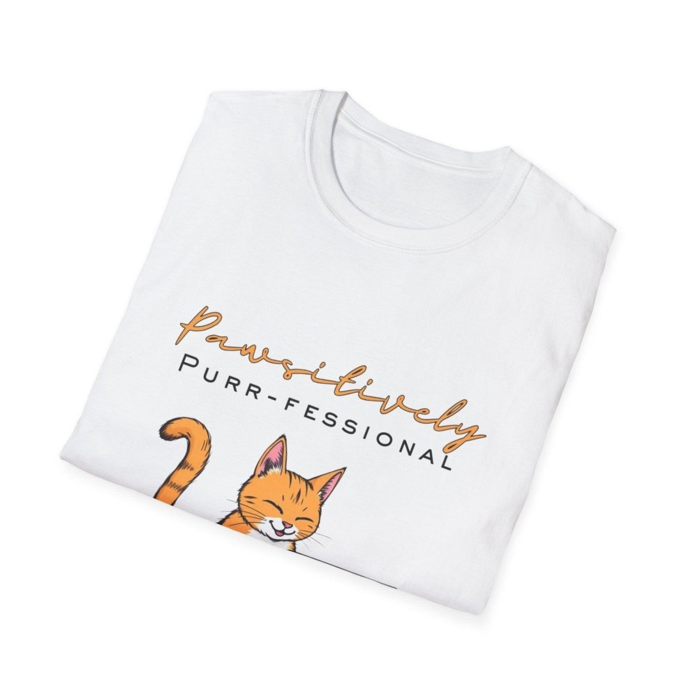 Pawsitively Purr fessional Cat T-Shirt - Funny Work Cat Tee - Love From Snowy Shop