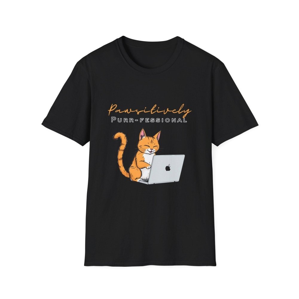 Pawsitively Purr fessional Cat T-Shirt - Funny Work Cat Tee - Love From Snowy Shop