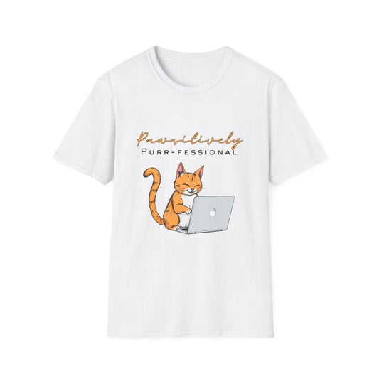 Pawsitively Purr fessional Cat T-Shirt - Funny Work Cat Tee - Love From Snowy Shop