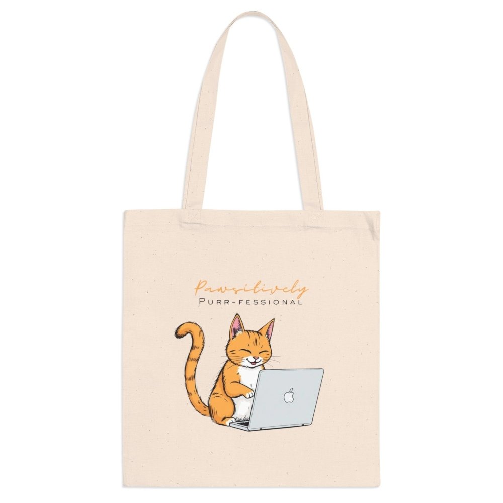 Pawsitively Purr fessional Cat Tote Bag - Work and Errands Ready - Love From Snowy Shop