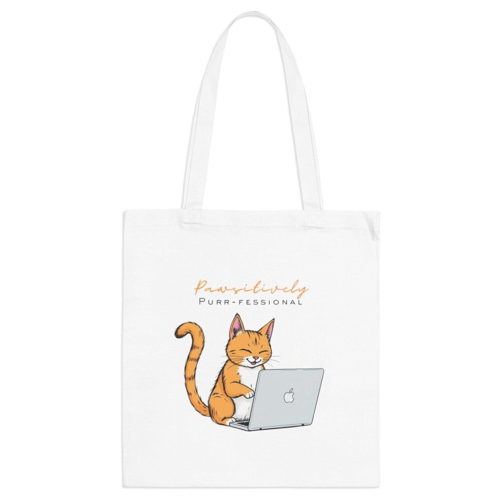 Pawsitively Purr fessional Cat Tote Bag - Work and Errands Ready - Love From Snowy Shop