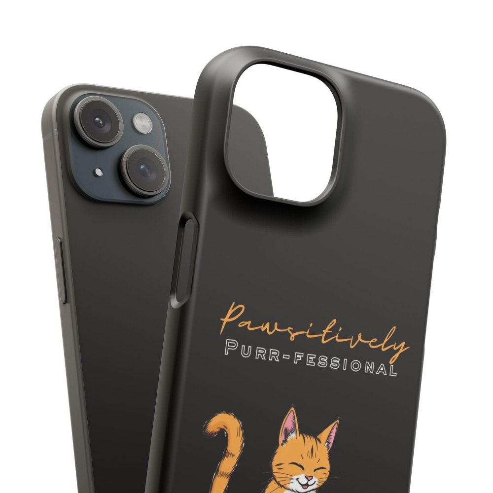 Pawsitively Purr fessional Phone Case - Funny Cat Snap Cover - Love From Snowy Shop