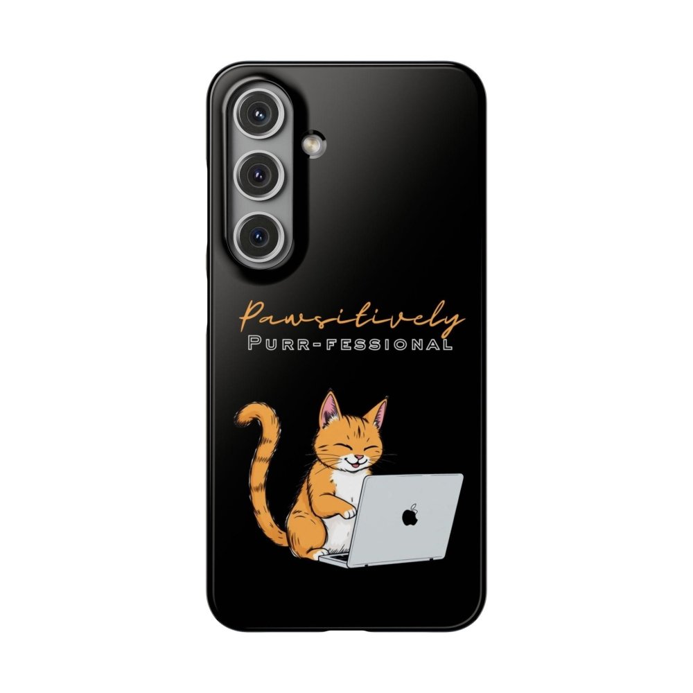 Pawsitively Purr fessional Phone Case - Funny Cat Snap Cover - Love From Snowy Shop