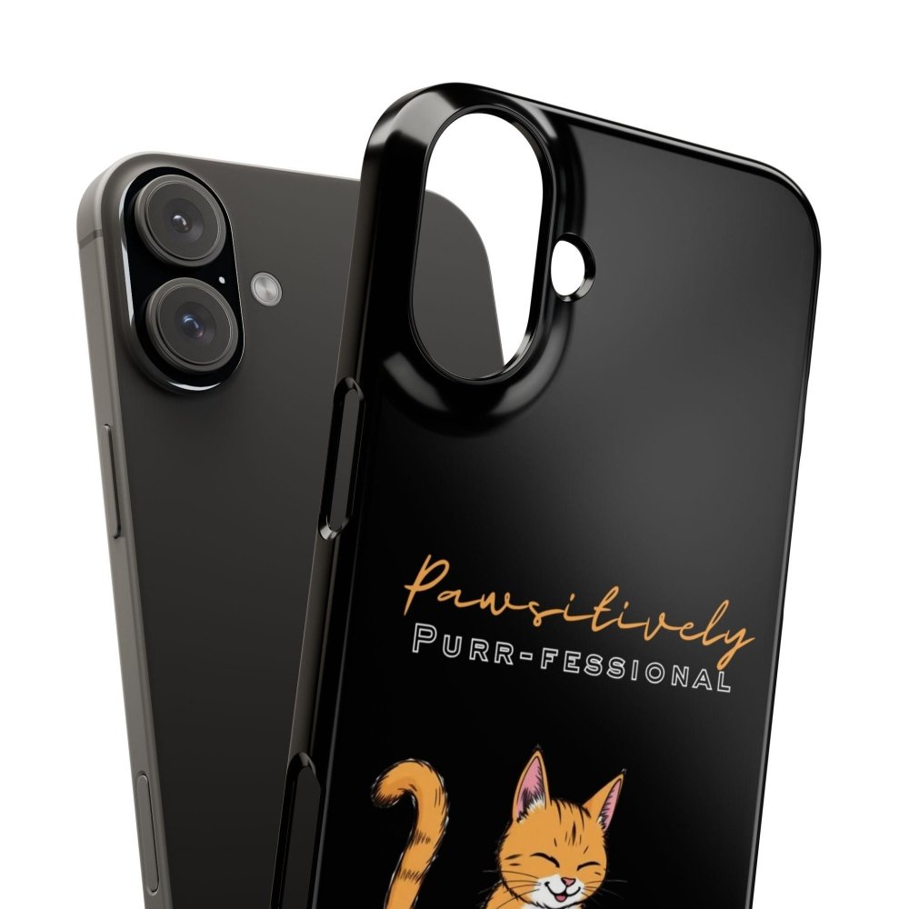 Pawsitively Purr fessional Phone Case - Funny Cat Snap Cover - Love From Snowy Shop
