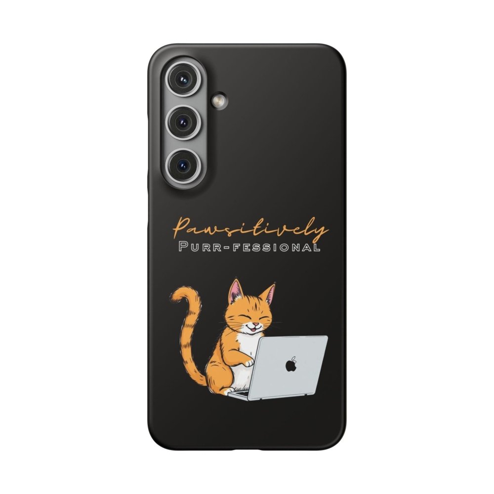 Pawsitively Purr fessional Phone Case - Funny Cat Snap Cover - Love From Snowy Shop