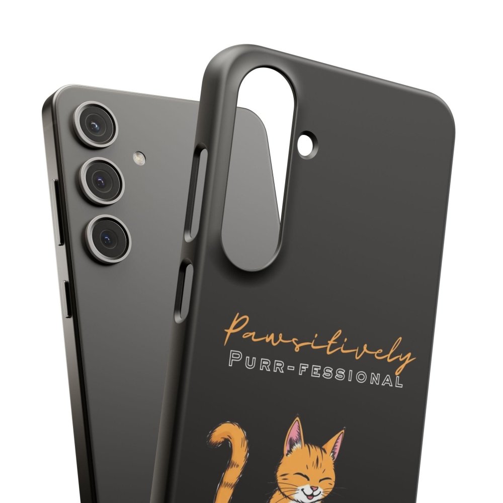 Pawsitively Purr fessional Phone Case - Funny Cat Snap Cover - Love From Snowy Shop