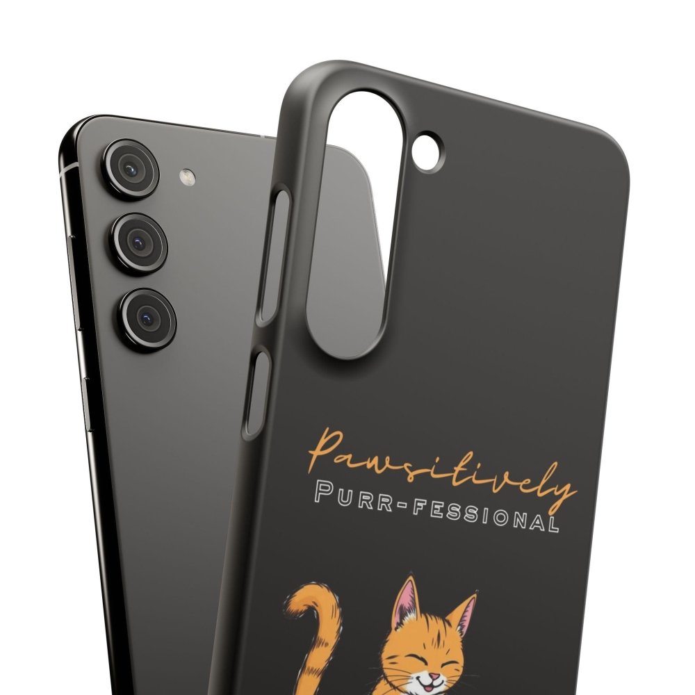 Pawsitively Purr fessional Phone Case - Funny Cat Snap Cover - Love From Snowy Shop