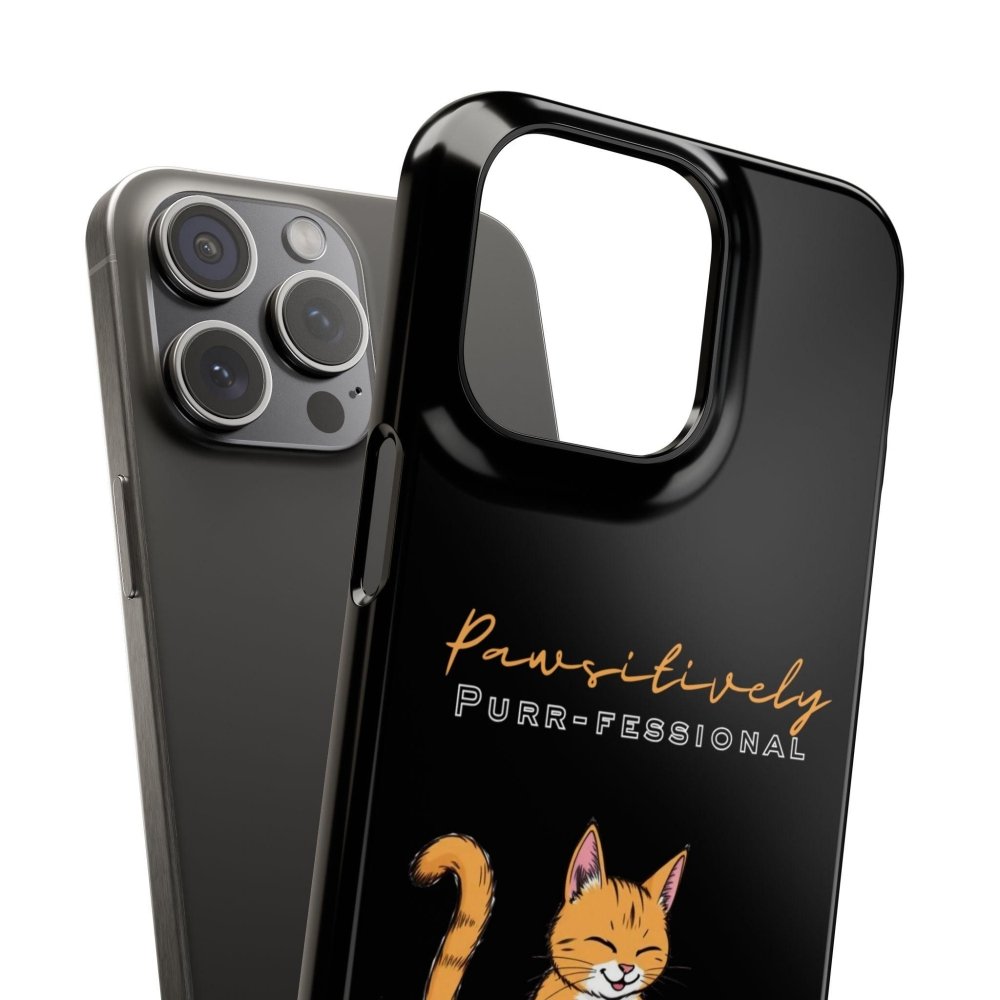 Pawsitively Purr fessional Phone Case - Funny Cat Snap Cover - Love From Snowy Shop