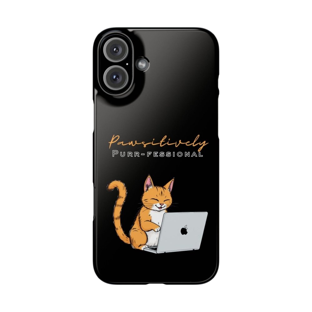 Pawsitively Purr fessional Phone Case - Funny Cat Snap Cover - Love From Snowy Shop