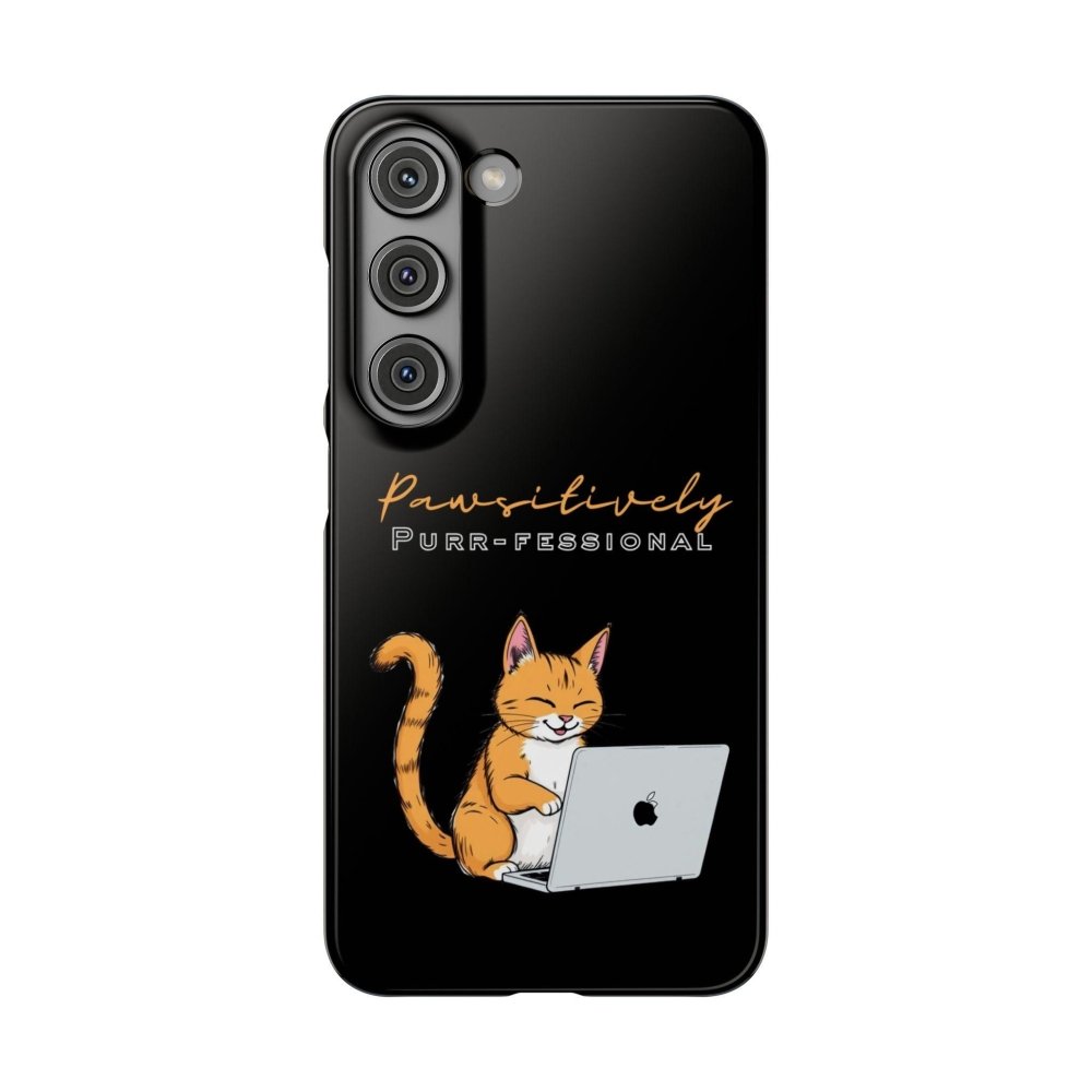 Pawsitively Purr fessional Phone Case - Funny Cat Snap Cover - Love From Snowy Shop