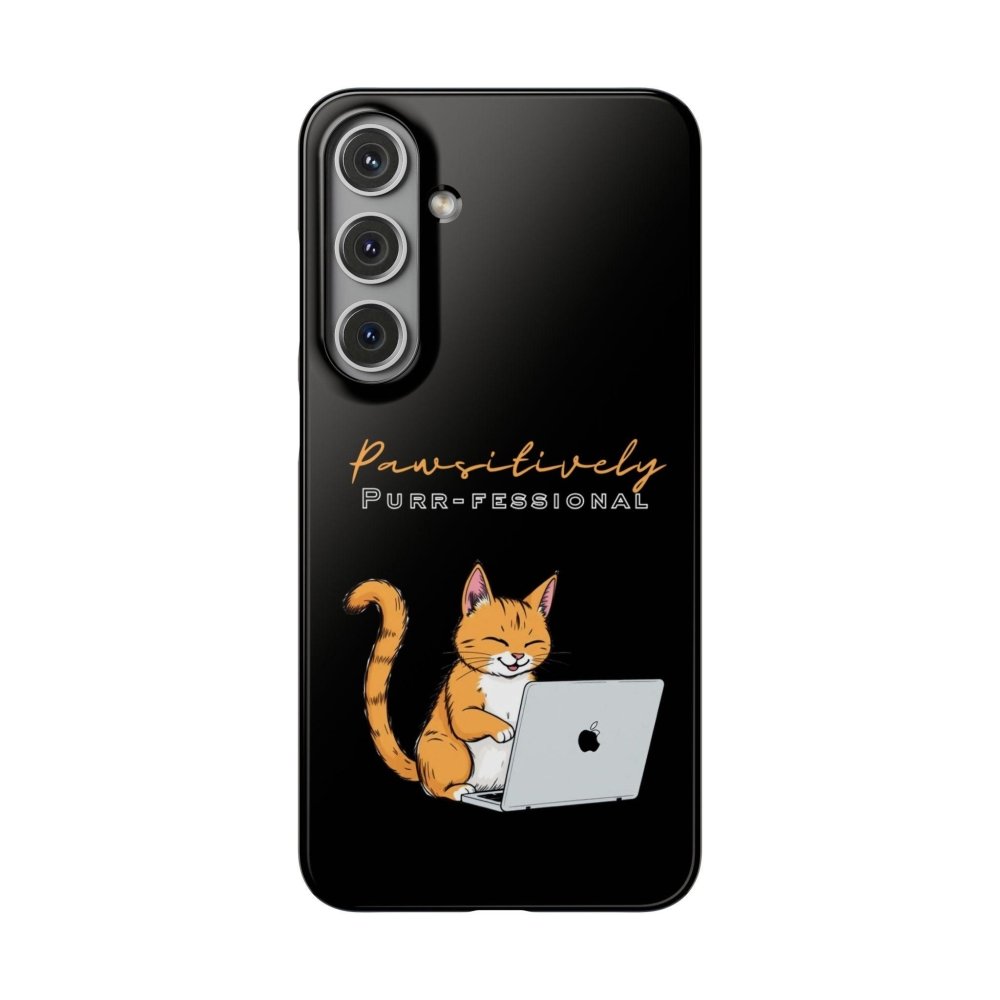 Pawsitively Purr fessional Phone Case - Funny Cat Snap Cover - Love From Snowy Shop