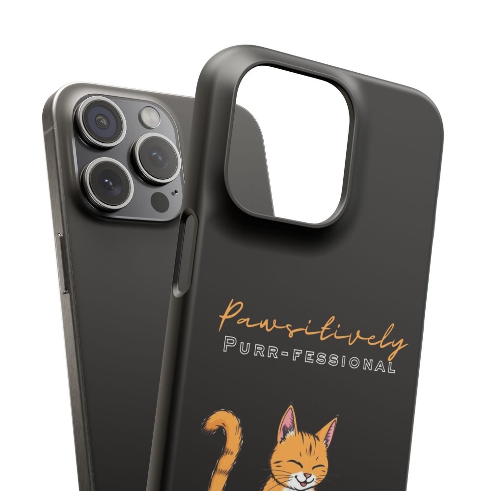 Pawsitively Purr fessional Phone Case - Funny Cat Snap Cover - Love From Snowy Shop