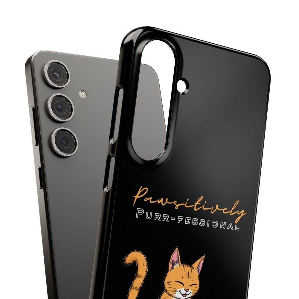 Pawsitively Purr fessional Phone Case - Funny Cat Snap Cover - Love From Snowy Shop