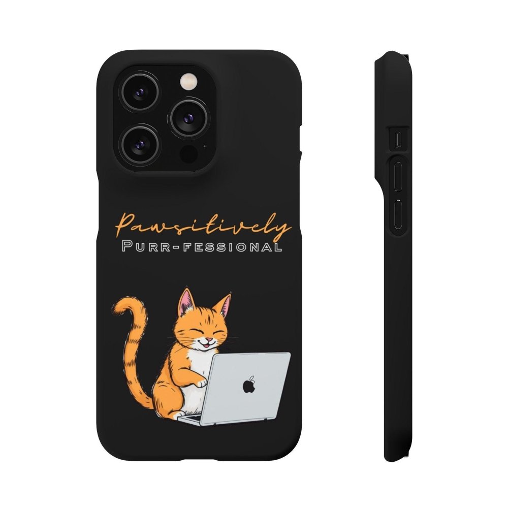Pawsitively Purr fessional Phone Case - Funny Cat Snap Cover - Love From Snowy Shop