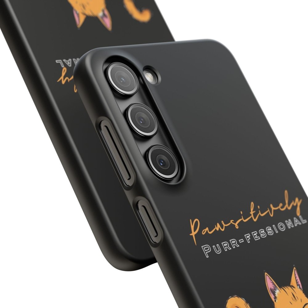 Pawsitively Purr fessional Phone Case - Funny Cat Snap Cover - Love From Snowy Shop