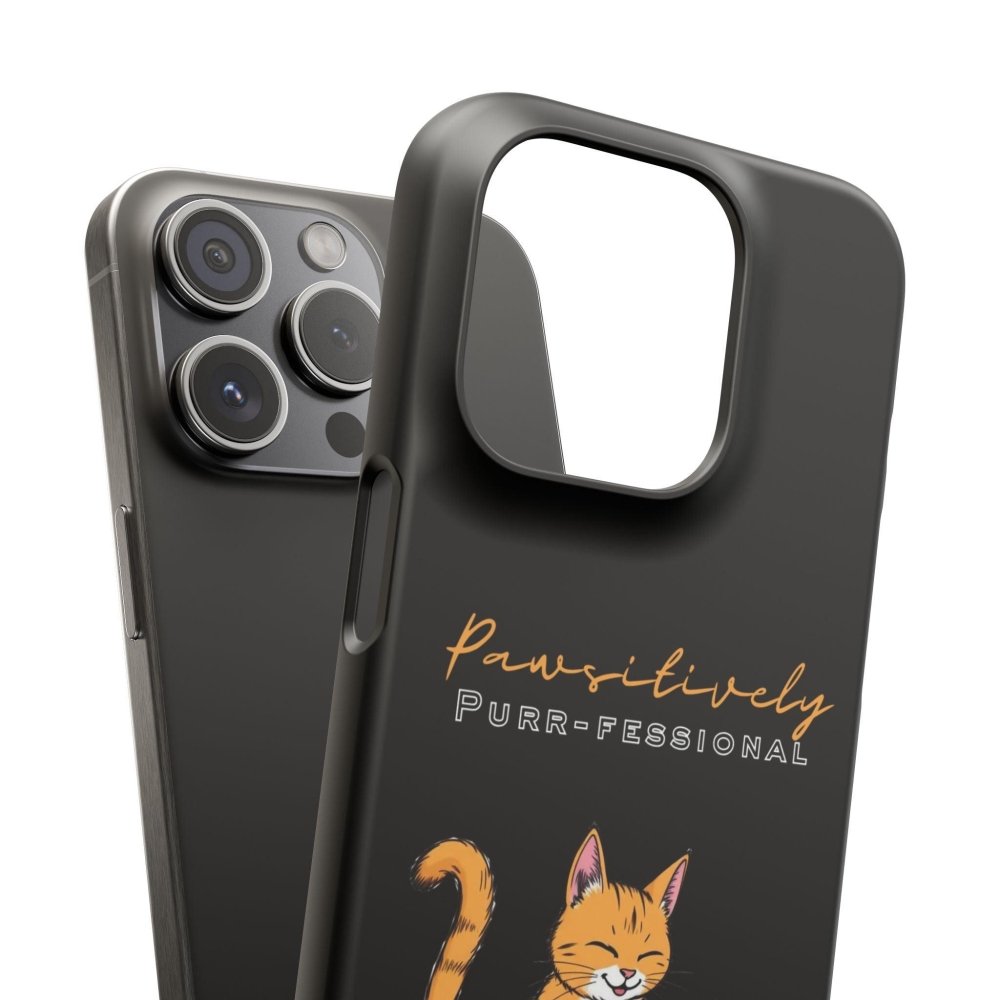 Pawsitively Purr fessional Phone Case - Funny Cat Snap Cover - Love From Snowy Shop