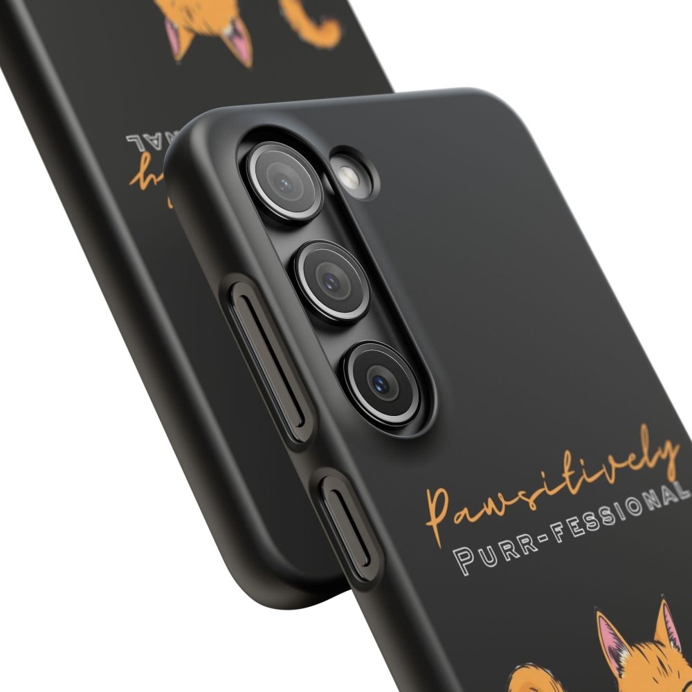 Pawsitively Purr fessional Phone Case - Funny Cat Snap Cover - Love From Snowy Shop