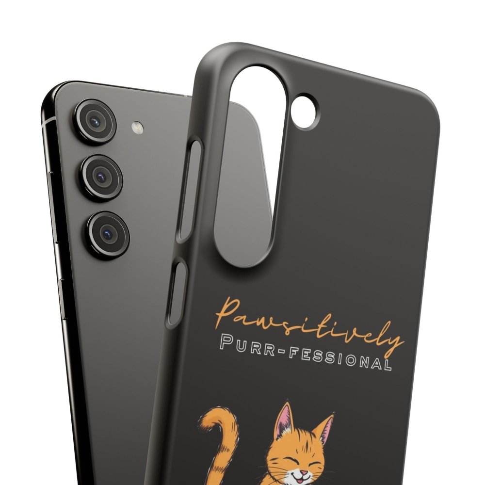 Pawsitively Purr fessional Phone Case - Funny Cat Snap Cover - Love From Snowy Shop